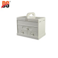 DS Large Capacity Storage Box Household Storage Bins White Multi-functional Portable Wooden Case